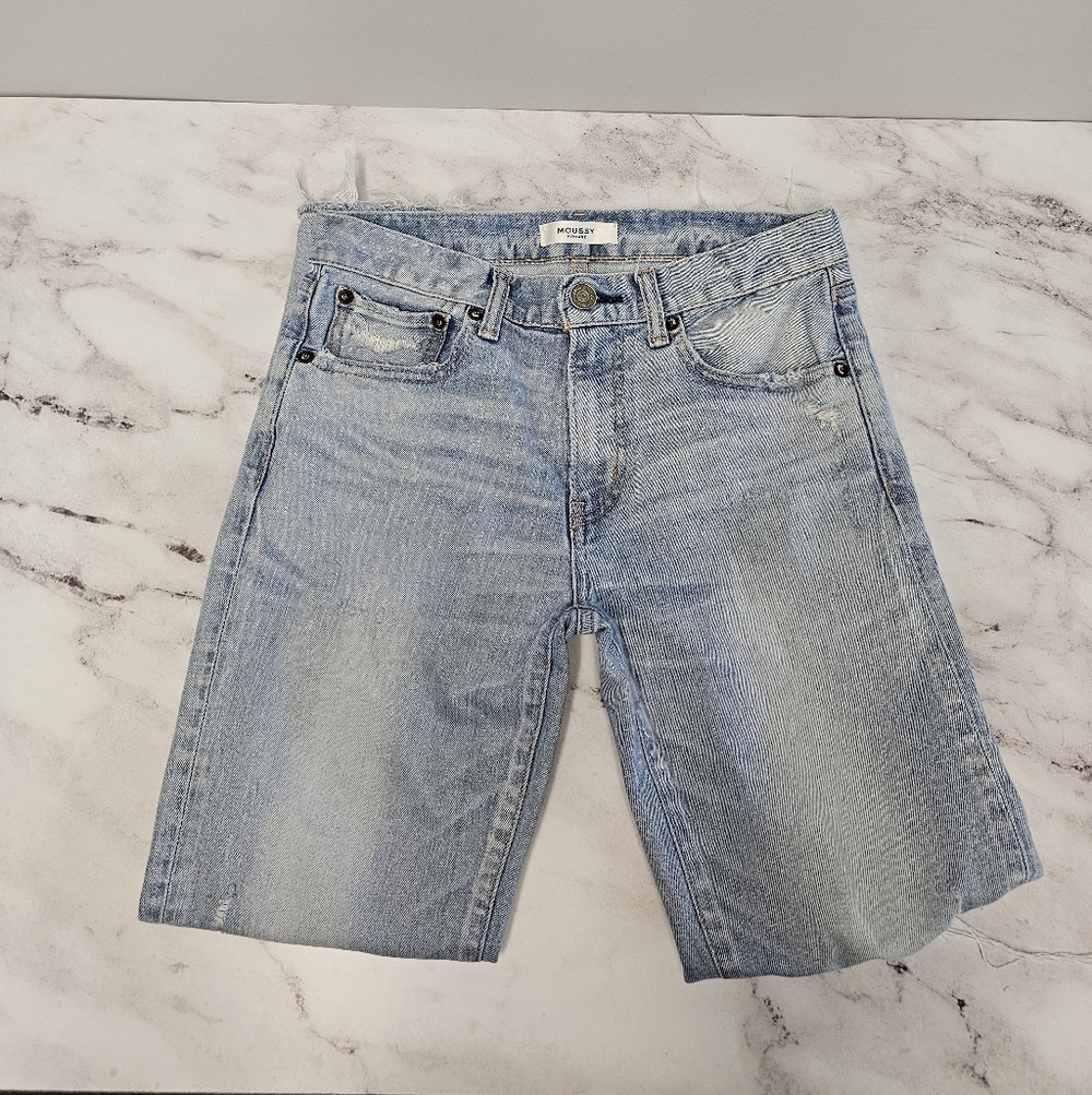 Moussy Vintage High Rise Ankle Fray Skinny Blue Distressed Jeans 26 Preowned - Picture 5 of 10